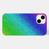 iPhone 14 Hülle Glänzend Regenbogen Glitzer Bunt (Rückseite (Horizontal))