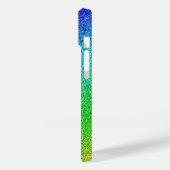 iPhone 14 Hülle Glänzend Regenbogen Glitzer Bunt (Rückseite / Links)