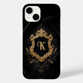 iPhone 14-Hülle • Monogramm Eleganter Goldrahmen Case-Mate iPhone 14 Hülle