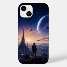 iPhone 14-Hülle • Sci-Fi futuristische Stadtlandsc