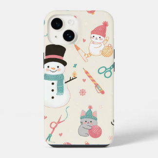iPhone 14 Hüllen-Cat Schneemann Hülle