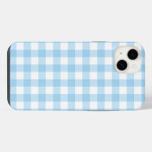 iPhone 14 Plus Tough Phone Case Gingham blau Hülle (Rückseite (Horizontal))