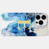 iPhone 14 Pro Max Case w Blue & White Alkohol Tint (Rückseite (Horizontal))