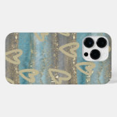 iPhone 14 Pro Max Gold Aquamarin- und Hörfall iPhone Hülle (Rückseite (Horizontal))