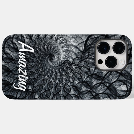 iPhone 14 Pro Max | Schwarze Abstrakte Hüllen (Rückseite (Horizontal))