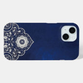 Iphone 15 case Blue elegant Turkish Design (Rückseite (Horizontal))