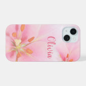 iPhone 15 Fall Pink Lily Lady/Girl/Frau Hülle (Rückseite (Horizontal))