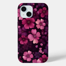 iPhone 15 Handy Fall mit/ Vibrant Red Floral Desig