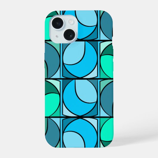 Iphone 15 Hülle Design 70er blau (Rückseite)