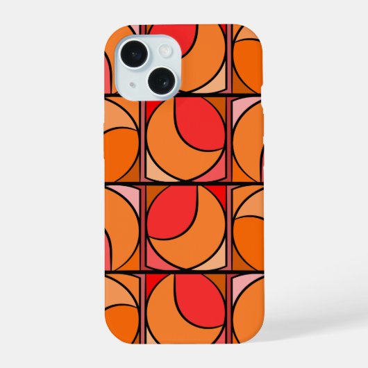 Iphone 15 Hülle Design 70er orange (Rückseite)