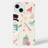iPhone 15 Hüllen-Cat Schneemann
