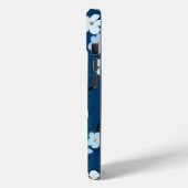 iPhone 15 Phone Case Blue & White Floral Design (Rückseite / Links)