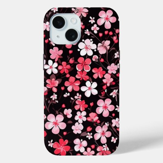 iPhone 15 Phone Case Cherry Blossom Blumendesign (Rückseite)