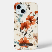 iPhone 15 Phone Case Einfache Elegante Blumendesig (Rückseite)