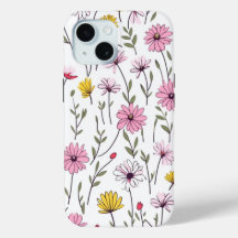 iPhone 15 Phone Case Elegant Rosa Blumendesign