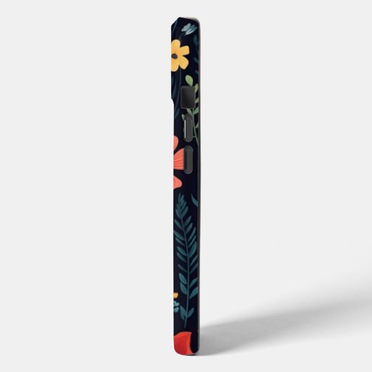 iPhone 15 Phone Case mit Blumendesign (Rückseite / Links)
