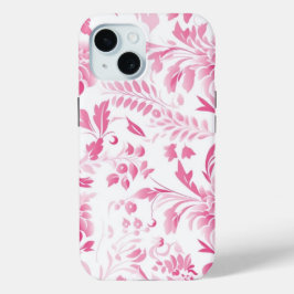iPhone 15 Phone Case mit rosa Blumendesign