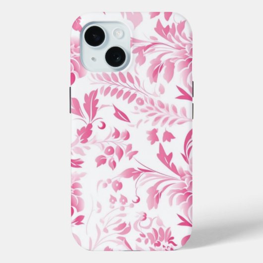 iPhone 15 Phone Case mit rosa Blumendesign (Rückseite)