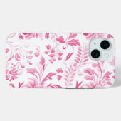 iPhone 15 Phone Case mit rosa Blumendesign (Rückseite (Horizontal))