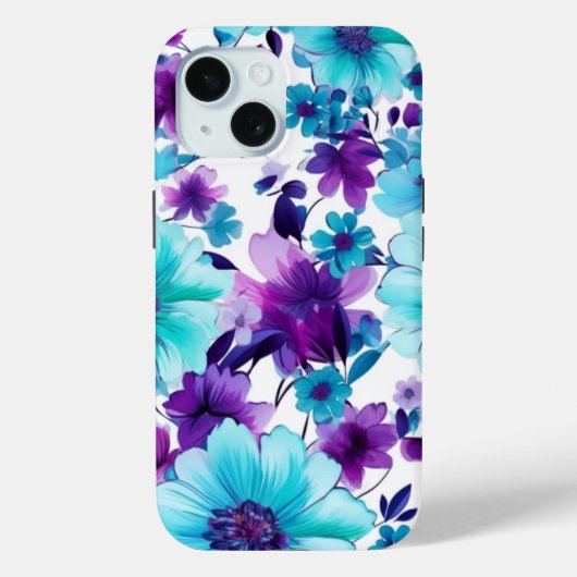 iPhone 15 Phone Case W/ Elegantes Design von Blume (Rückseite)