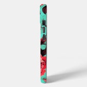 iPhone 15 Phone Case W/Rote Rose Blumendesign (Rückseite / Links)
