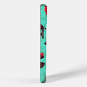 iPhone 15 Phone Case W/Rote Rose Blumendesign (Rückseite / Rechts)