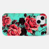 iPhone 15 Phone Case W/Rote Rose Blumendesign (Rückseite (Horizontal))