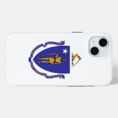 iPhone 15 Plus Case-Mate, Flagge Massachusetts Case-Mate iPhone Hülle (Rückseite (Horizontal))