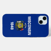 iPhone 15 Plus Case-Mate, Flagge von Wisconsin Case-Mate iPhone Hülle (Rückseite (Horizontal))