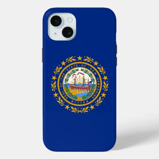 iPhone 15 Plus Case-Mate, neue Hampshire-Flagge Case-Mate iPhone Hülle (Rückseite)