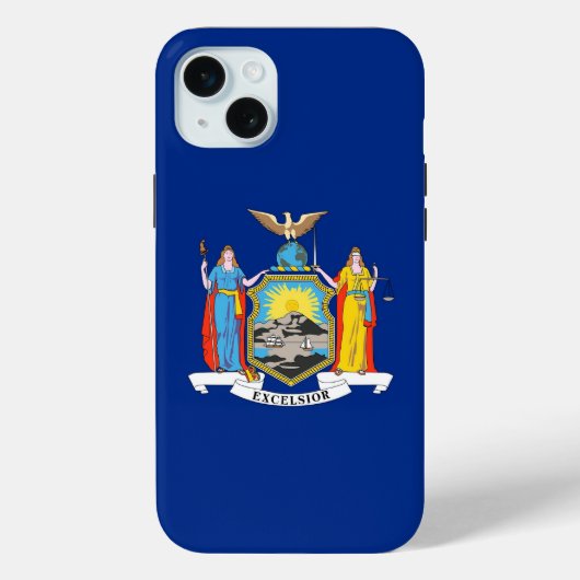 iPhone 15 Plus Case-Mate, New Yorker Staatsflagge Case-Mate iPhone Hülle (Rückseite)