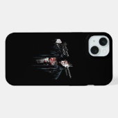 iPhone 15 Plus Hülle mit auffälligem Mann und Gewe (Rückseite (Horizontal))