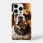 iPhone 15 Pro Case mit muffigem Bulldog-Design (Rückseite)