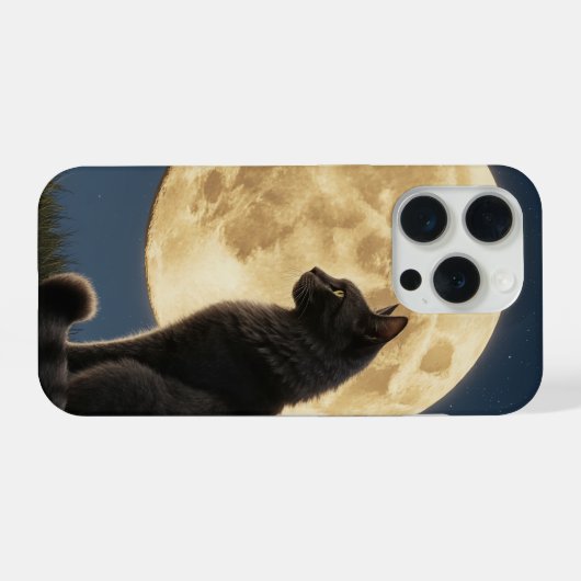 iPhone 15 Pro cat and moon phone case iPhone Hülle (Rückseite (Horizontal))