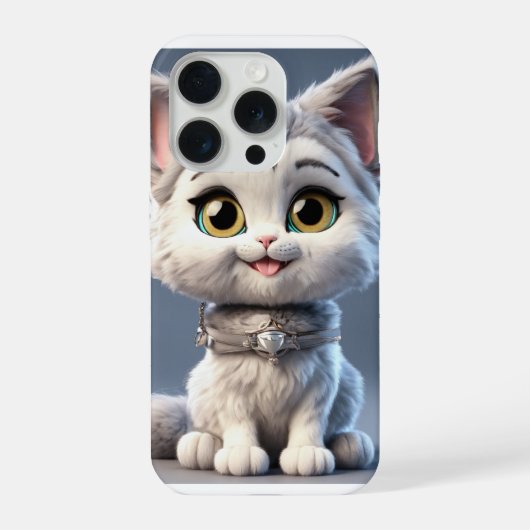 iPhone 15 Pro Fall mit adorable Cat Illustration Hülle (Rückseite)