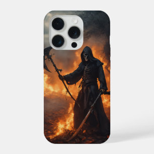 iPhone 15 Pro Fall mit Death Metal Design Hülle