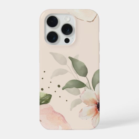 Iphone 15 Pro Hülle (Schöne Blumenmuster) (Rückseite)