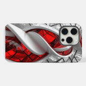 iPhone 15 pro max Gehäuse rot und silber Farbe Hülle (Rückseite (Horizontal))