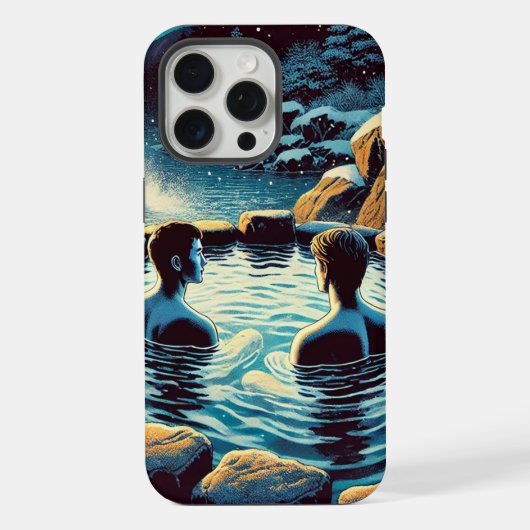 iPhone 15 Pro Max Hülle - Junge Männer im Onsen (Rückseite)