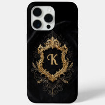 iPhone 15 Pro Max-Hülle • Monogramm Elegant Gold