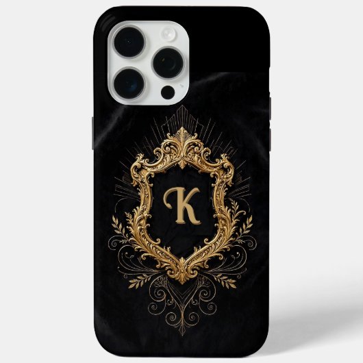 iPhone 15 Pro Max-Hülle • Monogramm Elegant Gold Case-Mate iPhone Hülle (Rückseite)