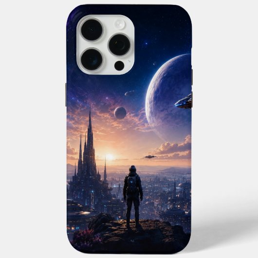 iPhone 15 Pro Max Hülle • Sci-Fi futuristische Sta (Rückseite)