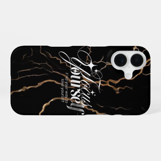 iPhone 16 Black Gold Marble Motivational Case  iPhone 16 Hülle (Rückseite (Horizontal))