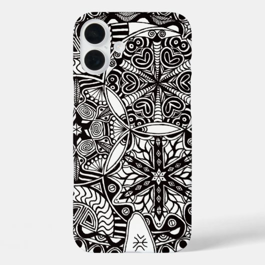 iPhone 16 Case "Golden Nebulae" (monochrome) (Rückseite)