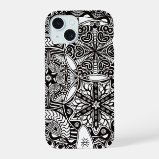 iPhone 16 Case "Golden Nebulae" (monochrome) 15 Hülle