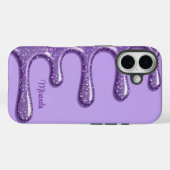 iPhone 16 Case Lavender Glitzer Tropfen (Rückseite (Horizontal))