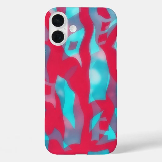 IPhone 16 Fall "Pink and Aqua Blue Abstrakt Art" Case-Mate iPhone Hülle (Rückseite)