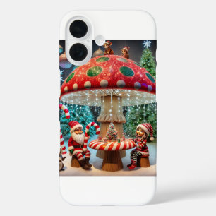iPhone 16 Fall: Weihnachts-Pilzdesign Hülle