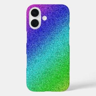 iPhone 16 Hülle Glänzend Regenbogen Glitzer Bunt 
