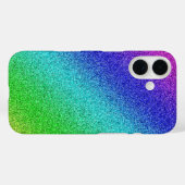 iPhone 16 Hülle Glänzend Regenbogen Glitzer Bunt  (Rückseite (Horizontal))